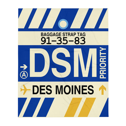 Travel Gift Throw Blanket • DSM Des Moines • YHM Designs - Image 01