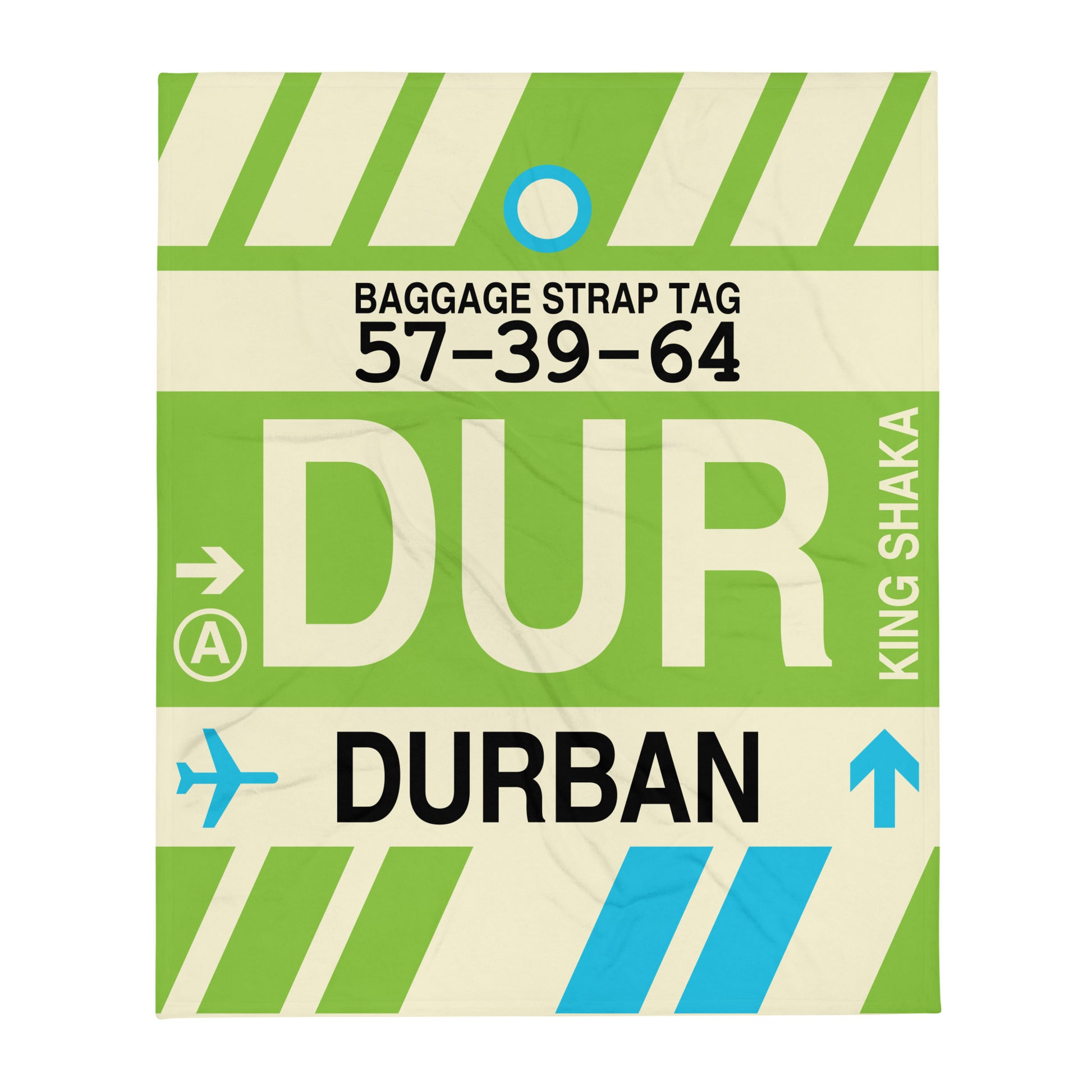 Travel Gift Throw Blanket • DUR Durban Souvenir • YHM Designs - Image 01
