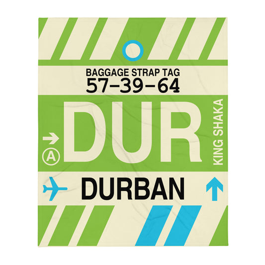 Travel Gift Throw Blanket • DUR Durban Souvenir • YHM Designs - Image 01