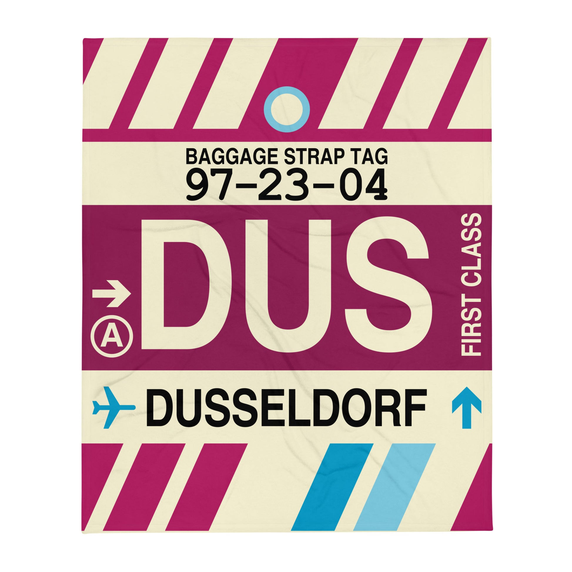 Travel Gift Throw Blanket • DUS Dusseldorf Souvenir • YHM Designs - Image 01
