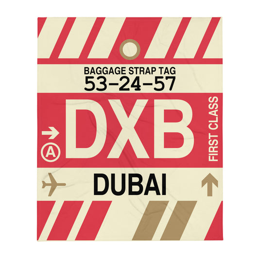 Travel Gift Throw Blanket • DXB Dubai • YHM Designs - Image 01
