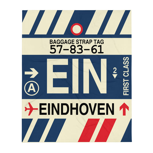 Travel Gift Throw Blanket • EIN Eindhoven Souvenir • YHM Designs - Image 01