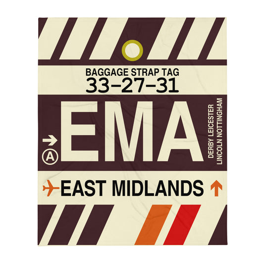 Travel Gift Throw Blanket • EMA East Midlands Souvenir • YHM Designs - Image 01