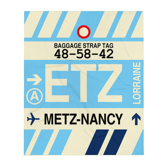 Travel Gift Throw Blanket • ETZ Metz-Nancy-Lorraine Souvenir • YHM Designs - Image 01