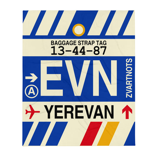 Travel Gift Throw Blanket • EVN Yerevan Souvenir • YHM Designs - Image 01