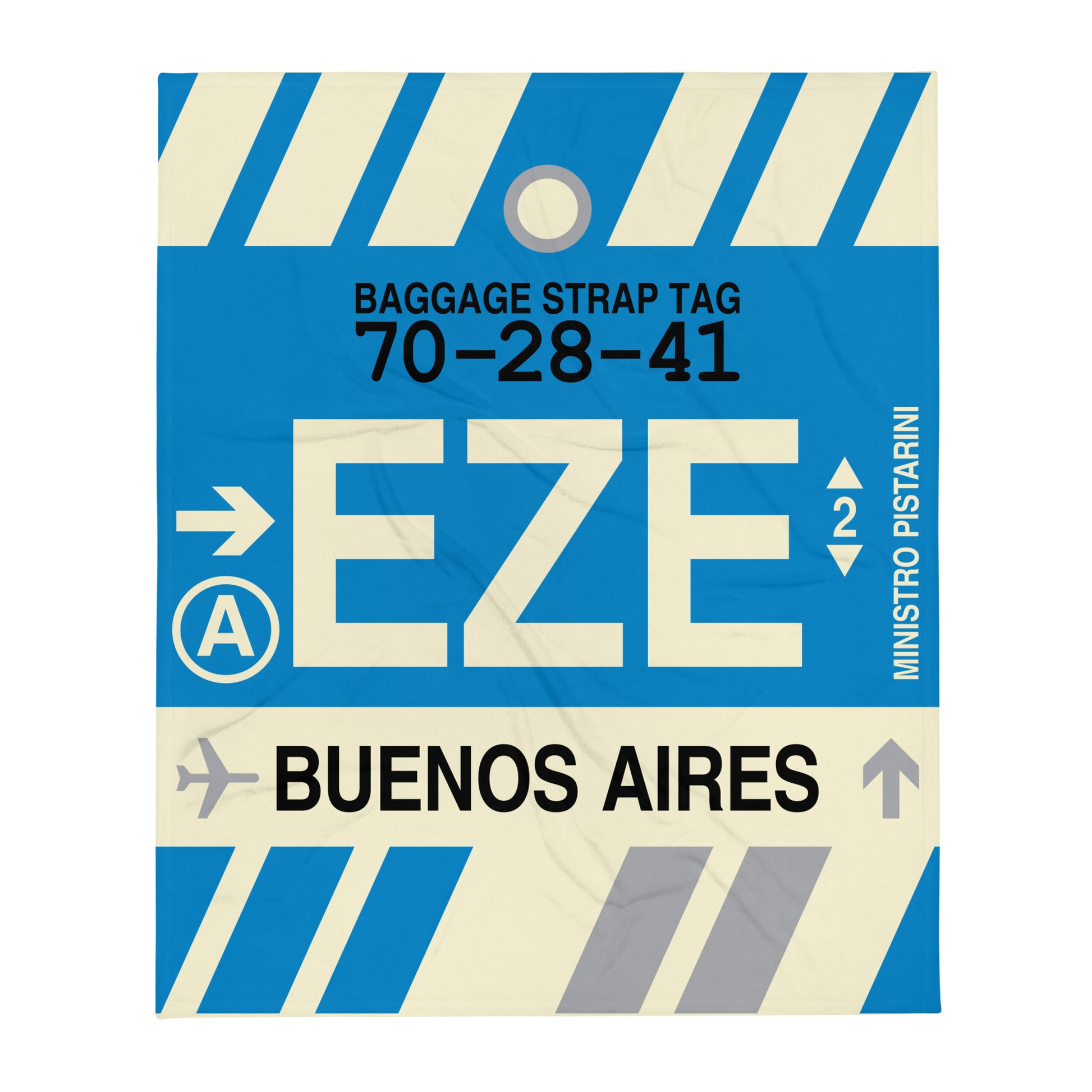 Travel Gift Throw Blanket • EZE Buenos Aires Souvenir • YHM Designs - Image 01