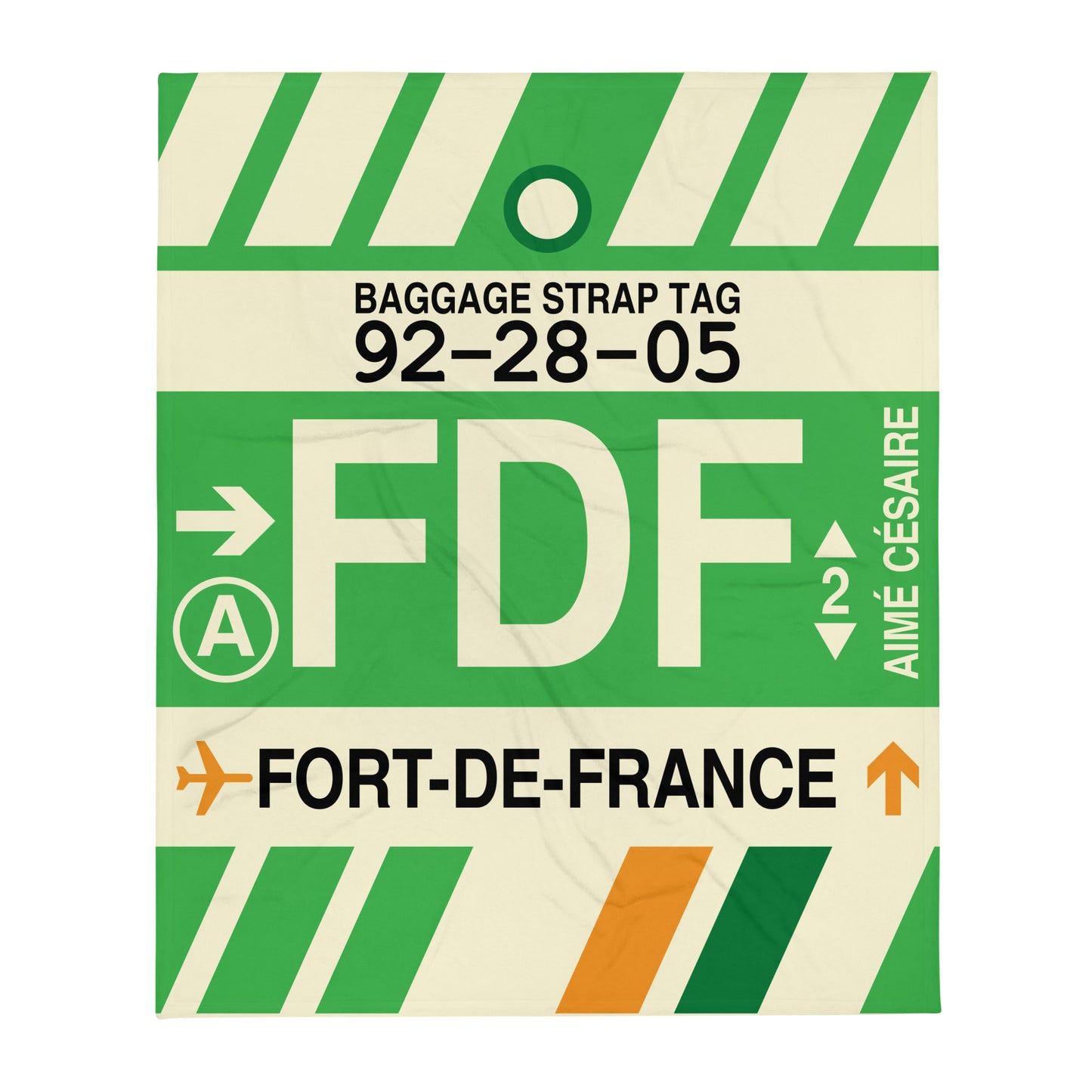 Travel Gift Throw Blanket • FDF Fort-de-France Souvenir • YHM Designs - Image 01