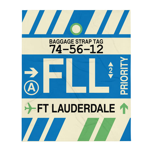 Travel Gift Throw Blanket • FLL Fort Lauderdale • YHM Designs - Image 01
