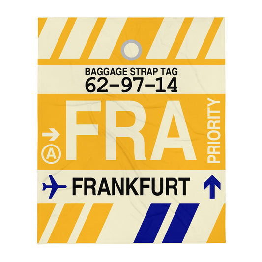 Travel Gift Throw Blanket • FRA Frankfurt • YHM Designs - Image 01