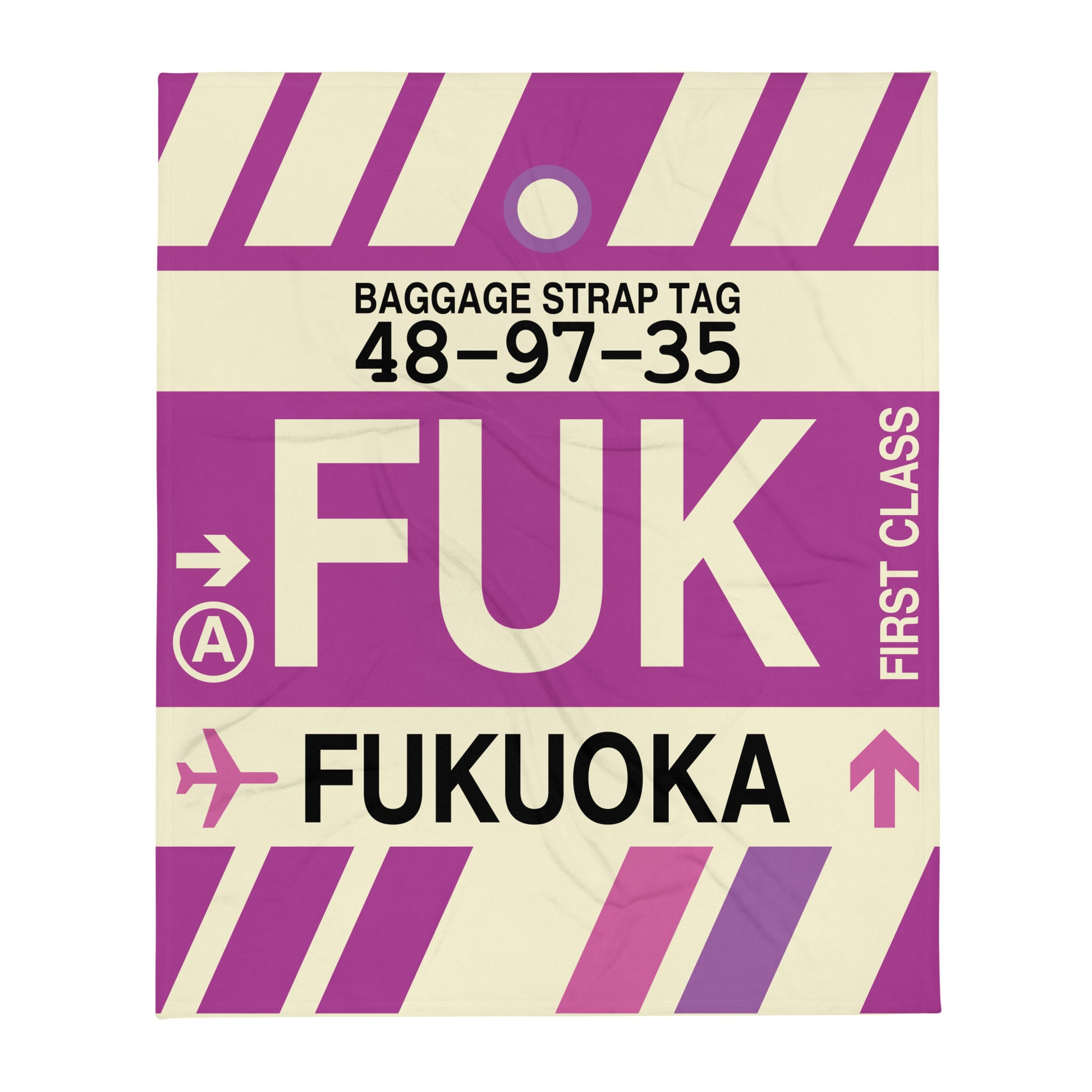 Travel Gift Throw Blanket • FUK Fukuoka Souvenir • YHM Designs - Image 01