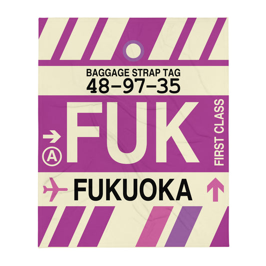 Travel Gift Throw Blanket • FUK Fukuoka Souvenir • YHM Designs - Image 01