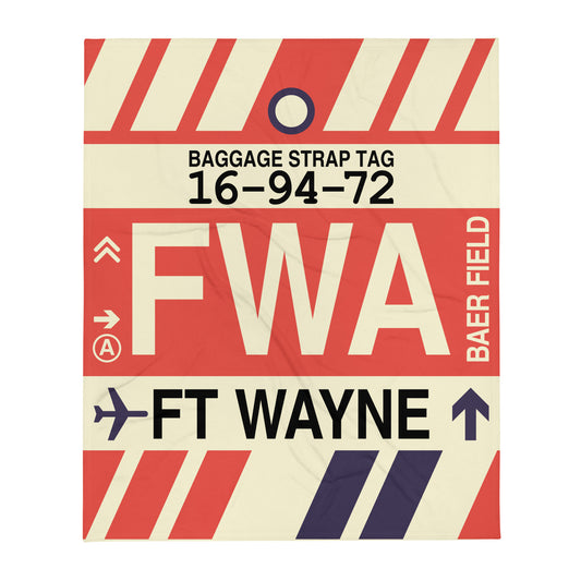 Travel Gift Throw Blanket • FWA Fort Wayne • YHM Designs - Image 01