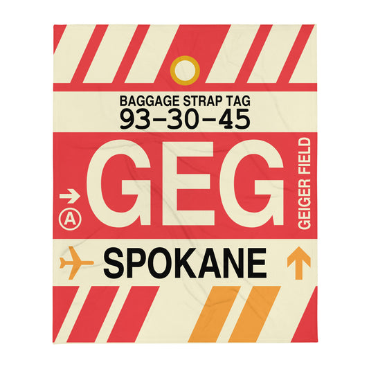 Travel Gift Throw Blanket • GEG Spokane • YHM Designs - Image 01