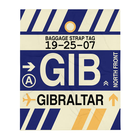 Travel Gift Throw Blanket • GIB Gibraltar Souvenir • YHM Designs - Image 01