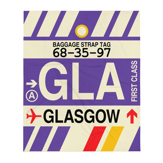 Travel Gift Throw Blanket • GLA Glasgow • YHM Designs - Image 01