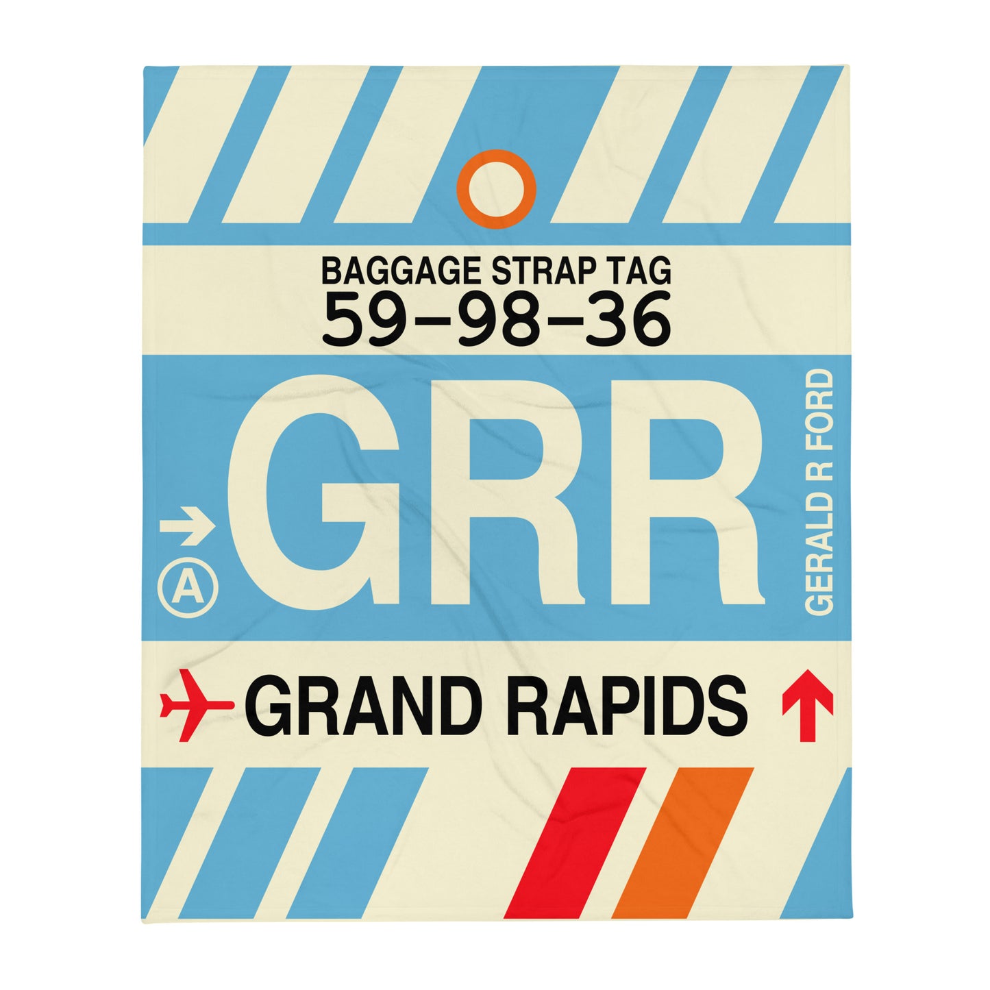 Travel Gift Throw Blanket • GRR Grand Rapids • YHM Designs - Image 01