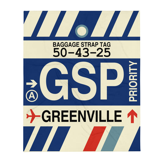 Travel Gift Throw Blanket • GSP Greenville • YHM Designs - Image 01