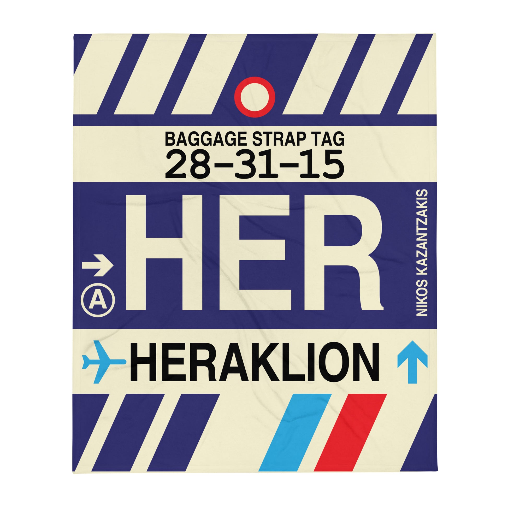 Travel Gift Throw Blanket • HER Heraklion Souvenir • YHM Designs - Image 01