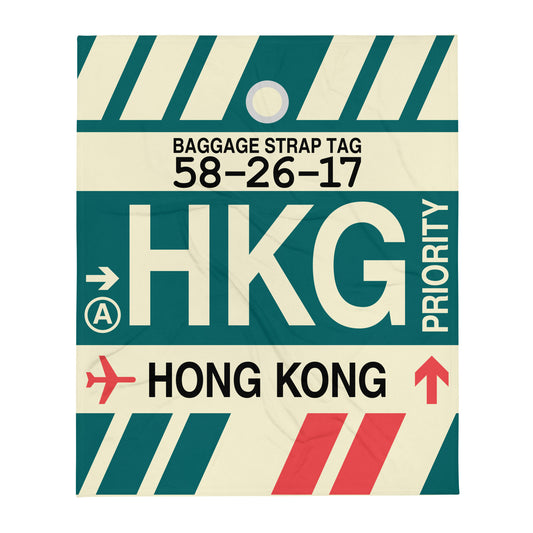 Travel Gift Throw Blanket • HKG Hong Kong Souvenir • YHM Designs - Image 01