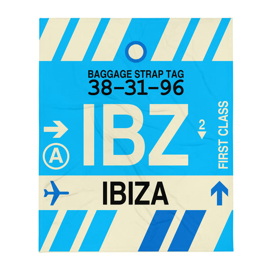 Travel Gift Throw Blanket • IBZ Ibiza • YHM Designs - Image 01