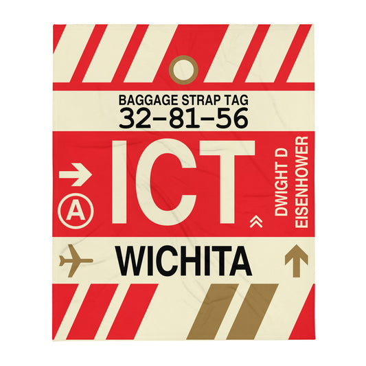 Travel Gift Throw Blanket • ICT Wichita • YHM Designs - Image 01