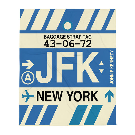 Travel Gift Throw Blanket • JFK New York City • YHM Designs - Image 01