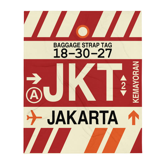 Travel Gift Throw Blanket • JKT Jakarta Souvenir • YHM Designs - Image 01