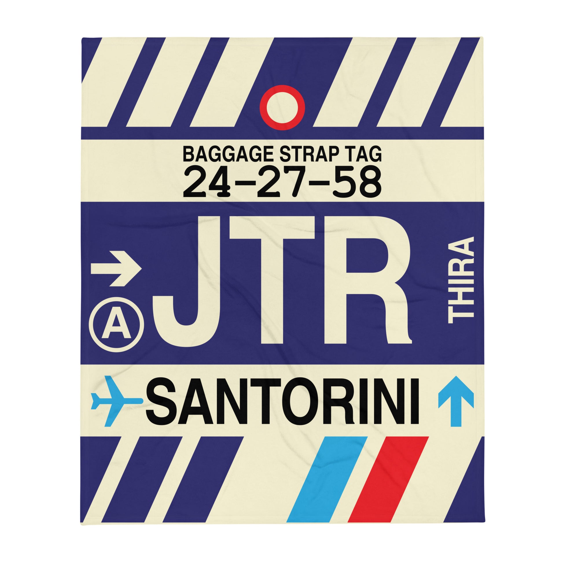 Travel Gift Throw Blanket • JTR Santorini Souvenir • YHM Designs - Image 01