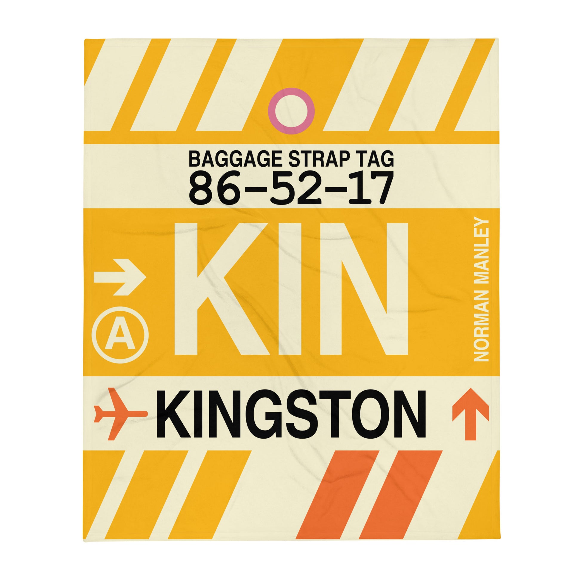 Travel Gift Throw Blanket • KIN Kingston Souvenir • YHM Designs - Image 01