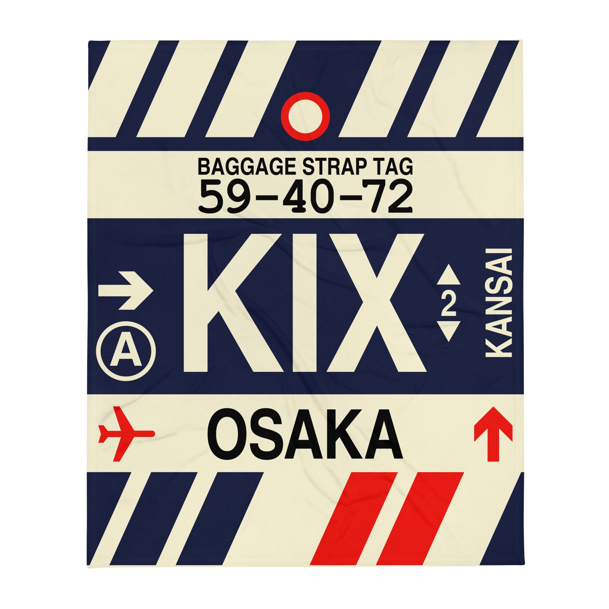 Travel Gift Throw Blanket • KIX Osaka Souvenir • YHM Designs - Image 01