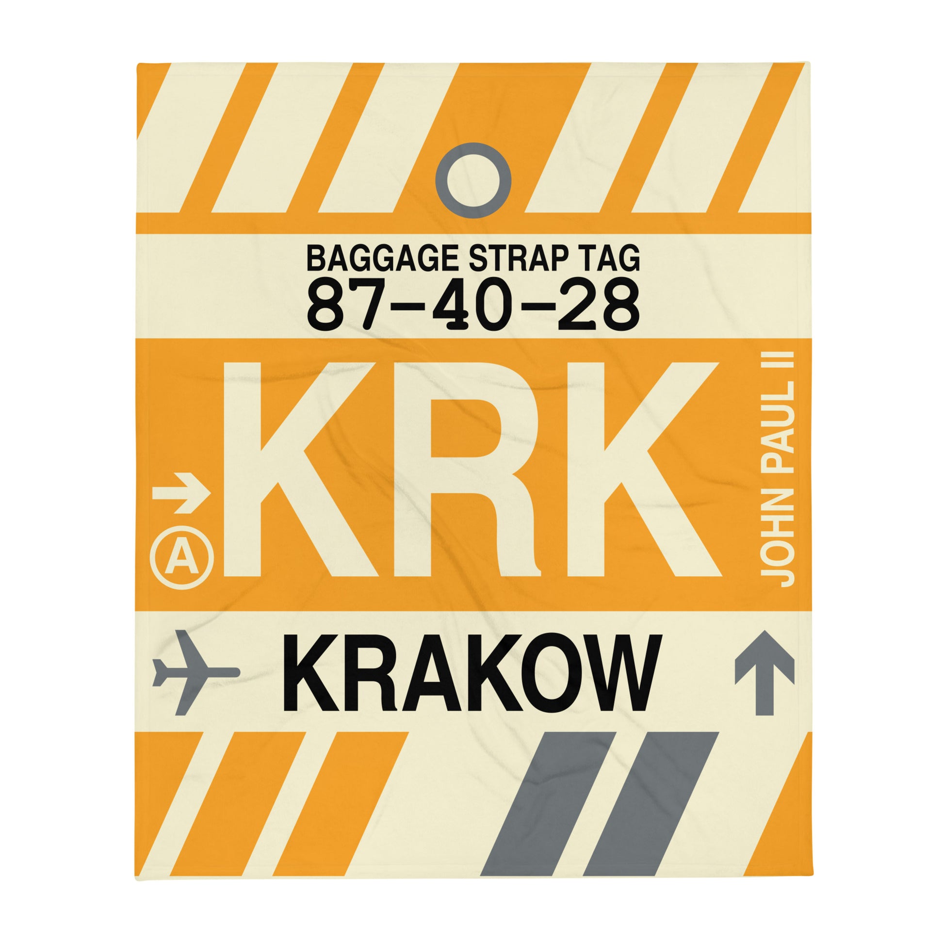 Travel Gift Throw Blanket • KRK Krakow Souvenir • YHM Designs - Image 01