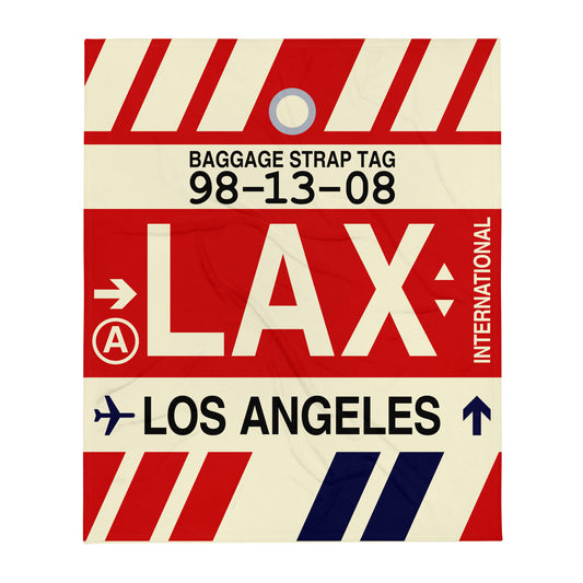 Travel Gift Throw Blanket • LAX Los Angeles • YHM Designs - Image 01