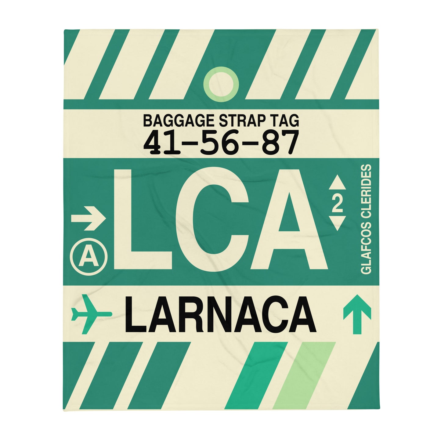 Travel Gift Throw Blanket • LCA Larnaca Souvenir • YHM Designs - Image 01