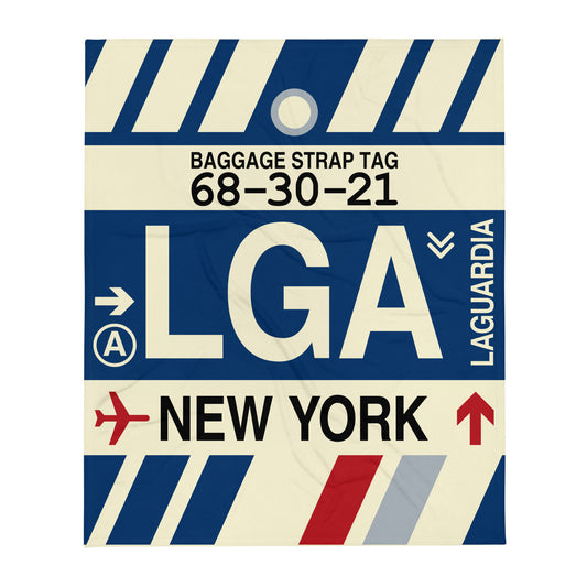 Travel Gift Throw Blanket • LGA New York City • YHM Designs - Image 01