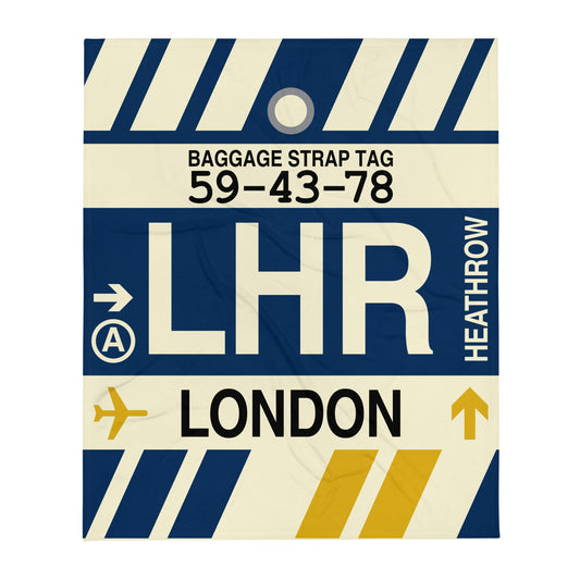 Travel Gift Throw Blanket • LHR London • YHM Designs - Image 01