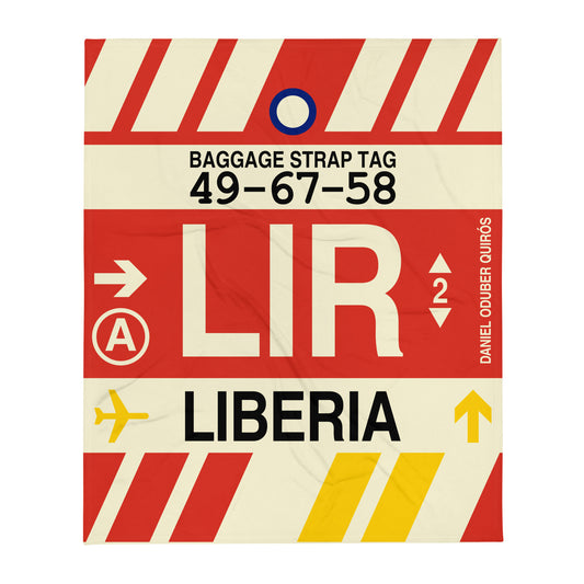 Travel Gift Throw Blanket • LIR Liberia Souvenir • YHM Designs - Image 01