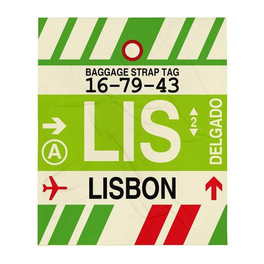 Travel Gift Throw Blanket • LIS Lisbon Souvenir • YHM Designs - Image 01