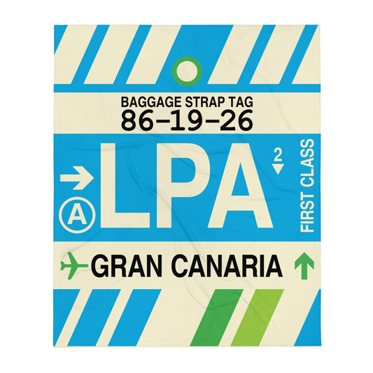 Travel Gift Throw Blanket • LPA Gran Canaria Souvenir • YHM Designs - Image 01