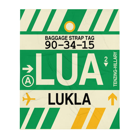 Travel Gift Throw Blanket • LUA Lukla Souvenir • YHM Designs - Image 01