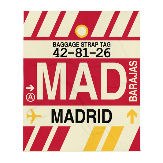 Travel Gift Throw Blanket • MAD Madrid • YHM Designs - Image 01
