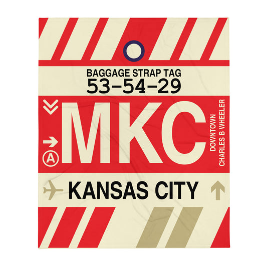 Travel Gift Throw Blanket • MKC Kansas City • YHM Designs - Image 01