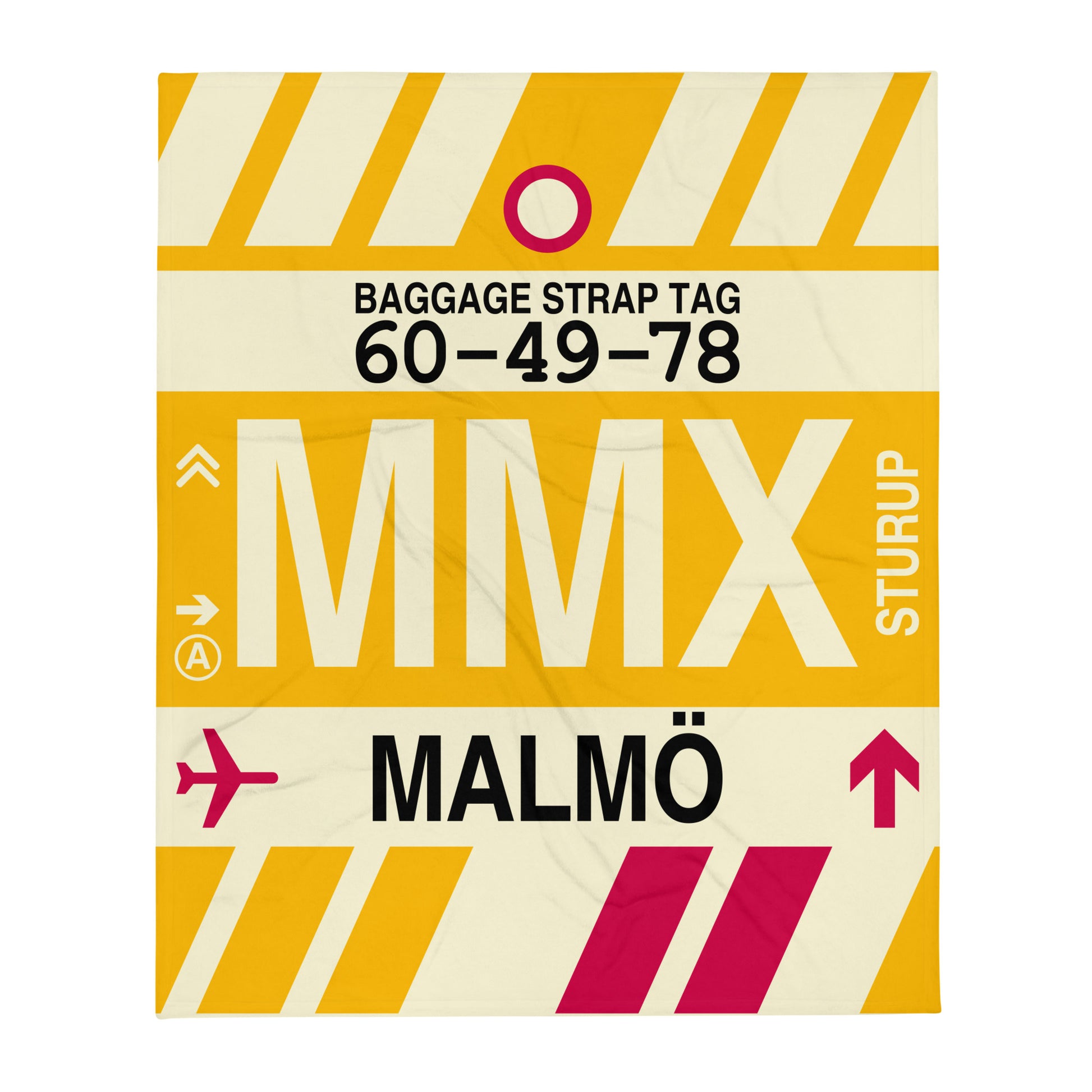 Travel Gift Throw Blanket • MMX Malmo Souvenir • YHM Designs - Image 01