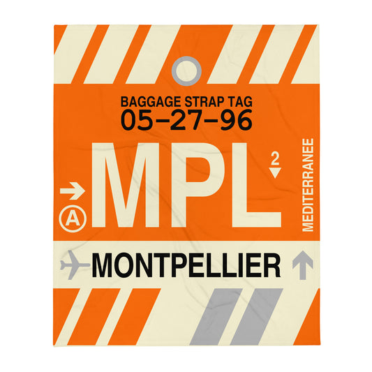 Travel Gift Throw Blanket • MPL Montpellier Souvenir • YHM Designs - Image 01