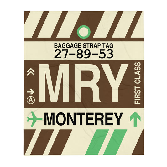 Travel Gift Throw Blanket • MRY Monterey Souvenir • YHM Designs - Image 01