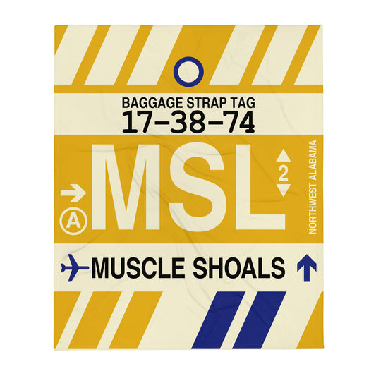 Travel Gift Throw Blanket • MSL Muscle Shoals Souvenir • YHM Designs - Image 01