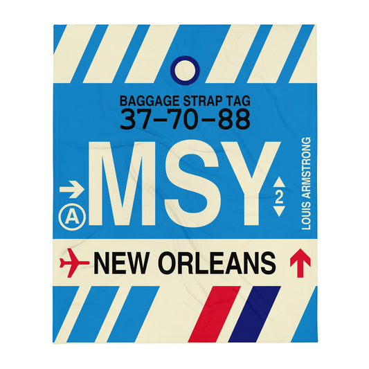 Travel Gift Throw Blanket • MSY New Orleans • YHM Designs - Image 01
