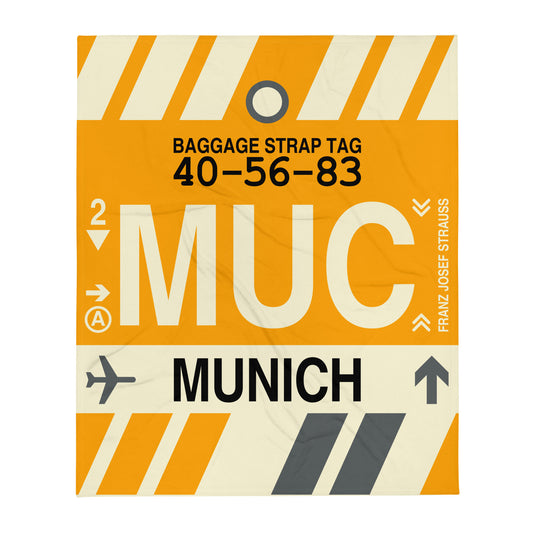 Travel Gift Throw Blanket • MUC Munich • YHM Designs - Image 01