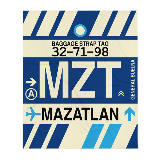Travel Gift Throw Blanket • MZT Mazatlan Souvenir • YHM Designs - Image 01