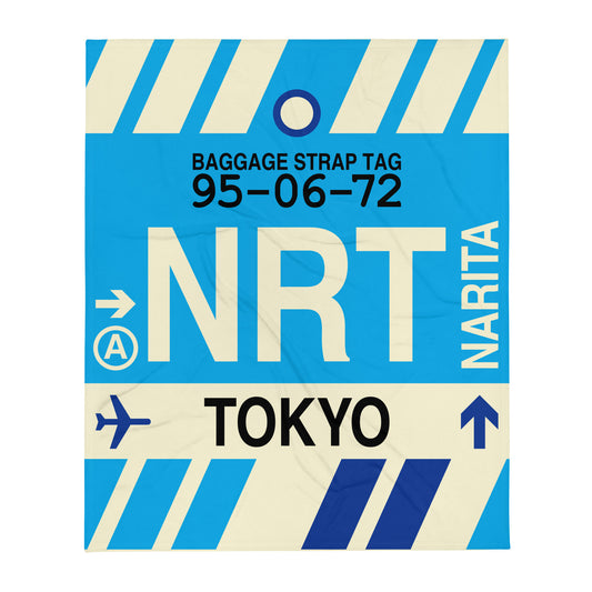 Travel Gift Throw Blanket • NRT Tokyo Souvenir • YHM Designs - Image 01