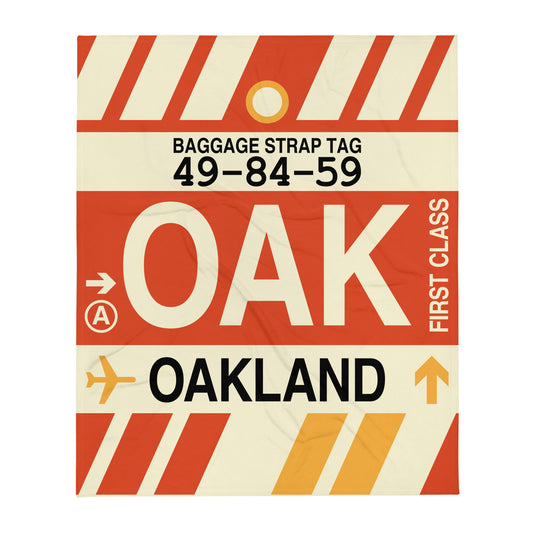 Travel Gift Throw Blanket • OAK Oakland • YHM Designs - Image 01